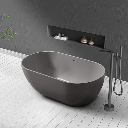 Medunjess 59''Freestanding immersion solid surface bathtubs