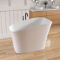 Medunjess 51" Japanese Soaking Tub Solid Surface Freestanding Bathtub
