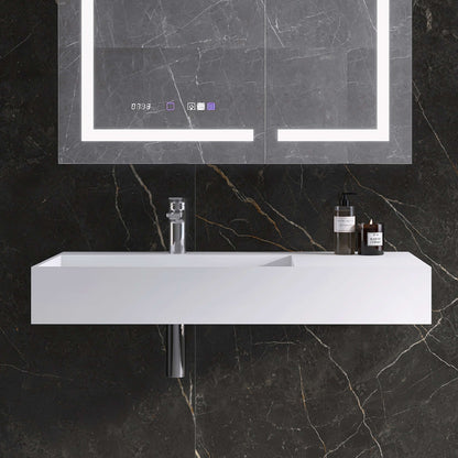 Medunjess 36'' Axion Wall Mounted Bathroom Sink Solid Surface Sink