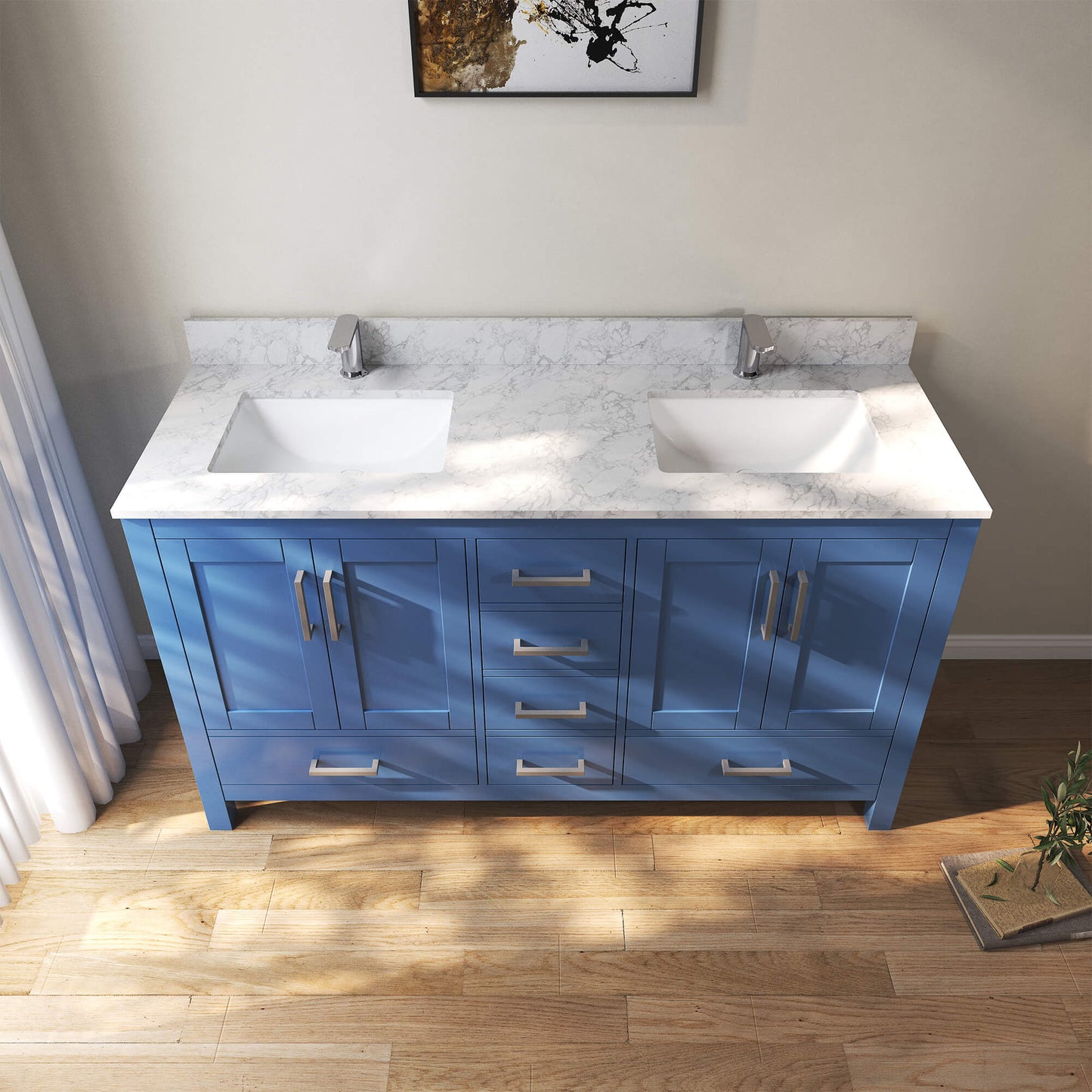 Medunjess 59'' Alcove Bathroom Vanities With Double Sink