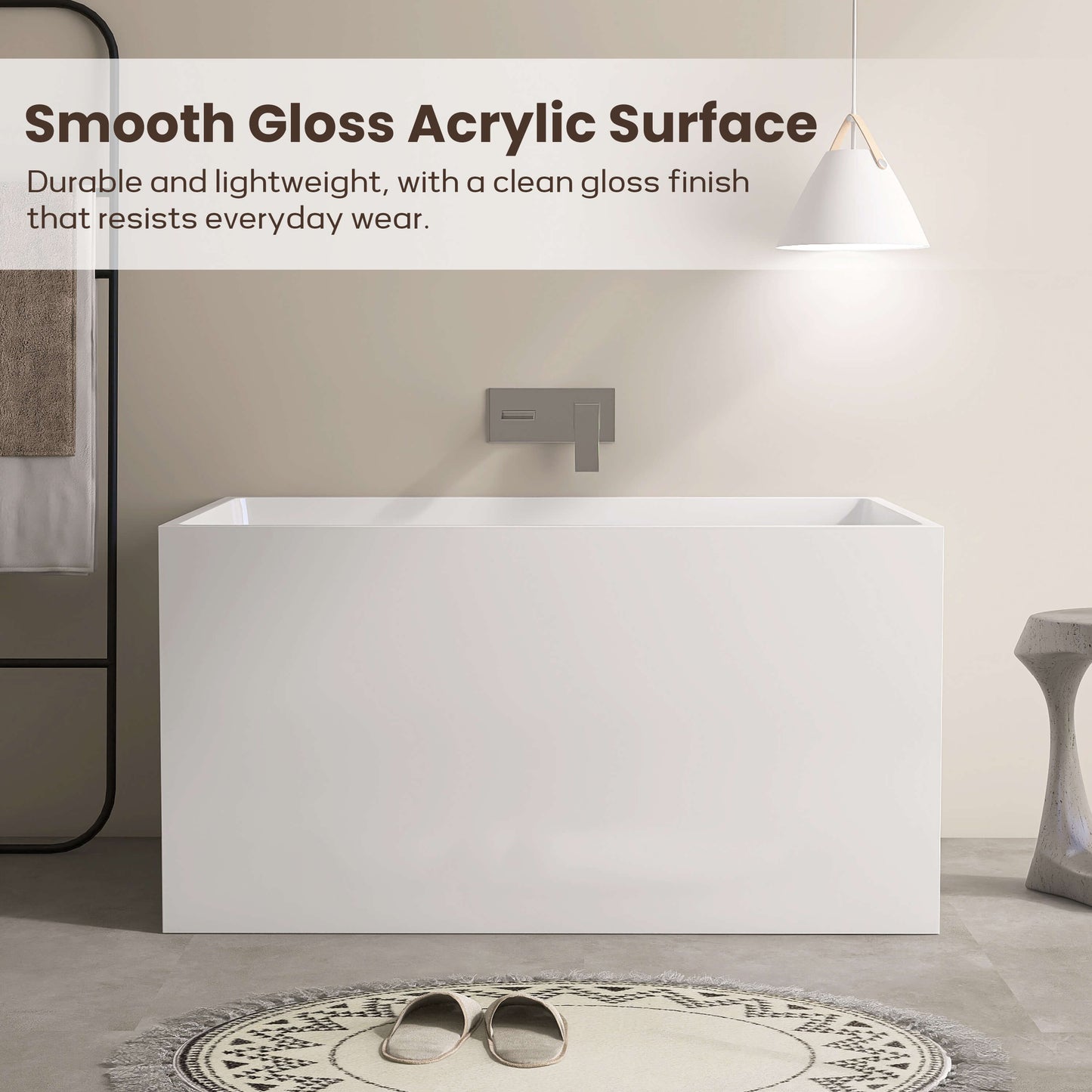 Medunjess 47” Tranquility Freestanding acrylic bathtub