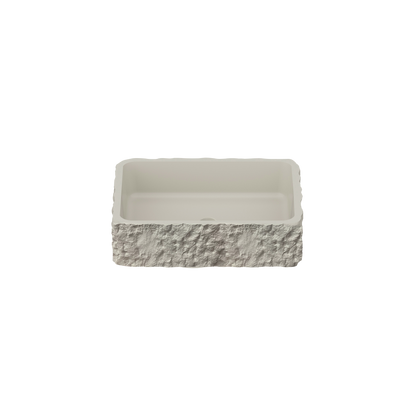 Medunjess 20" Modern Textured Rock Face Above-Counter Bathroom Vanity Basin