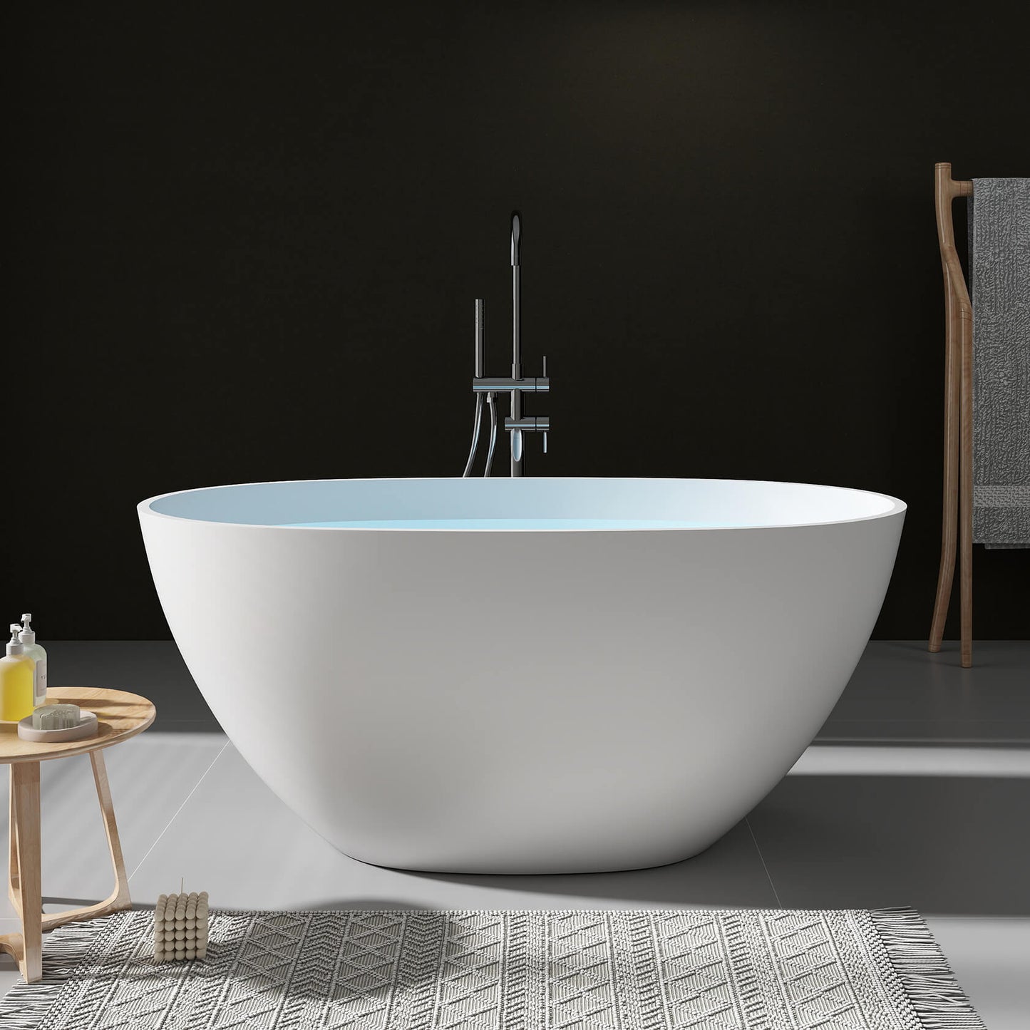 Medunjess 51''Freestanding compact soaking tub Solid surface design