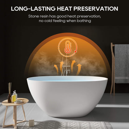 Medunjess 51''Freestanding compact soaking tub Solid surface design
