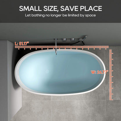 Medunjess 51''Freestanding compact soaking tub Solid surface design