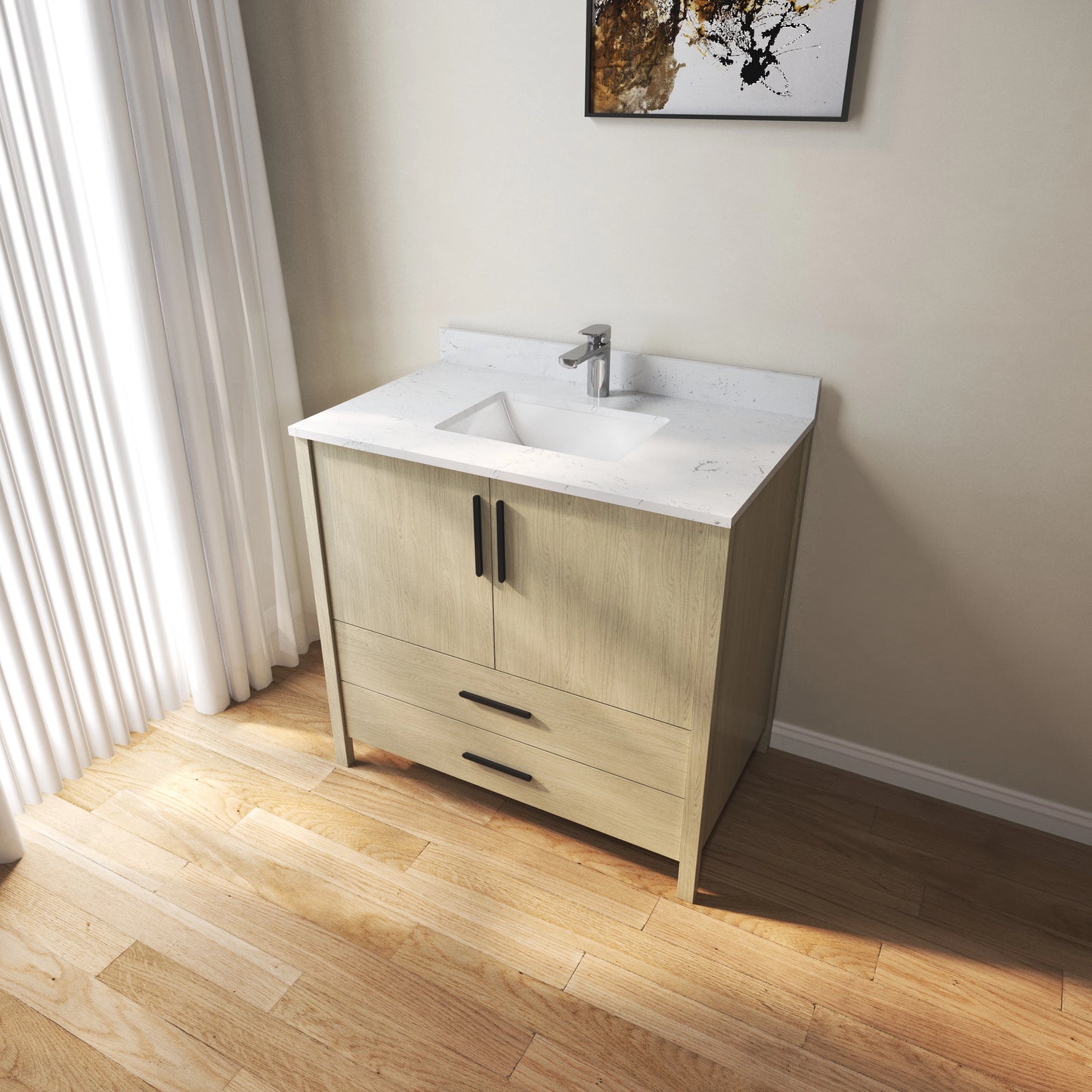 Medunjess 36'' Matrix Side Bathroom Vanities With Single Sink
