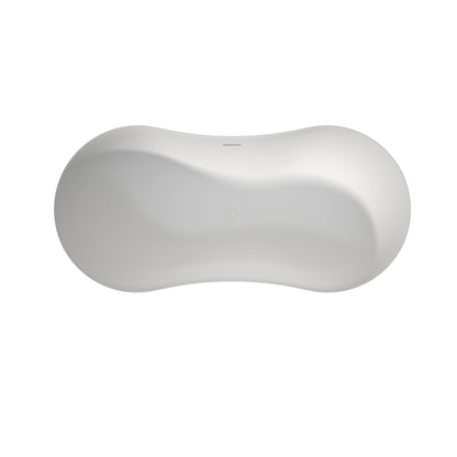 Medunjess Freestanding Bathtub Solid Surface Serenity Wave Bathtub