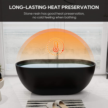 Medunjess 59''Freestanding immersion solid surface bathtubs