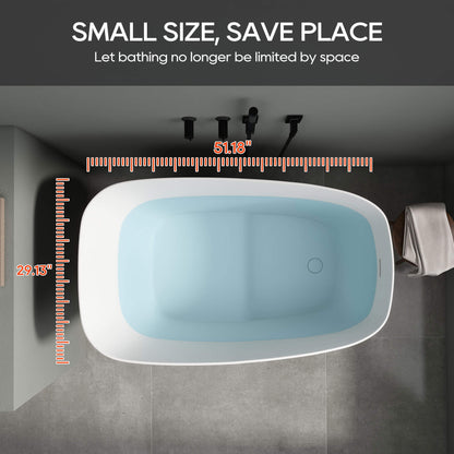 Medunjess 51" Japanese Soaking Tub Freestanding ECO-Friendly