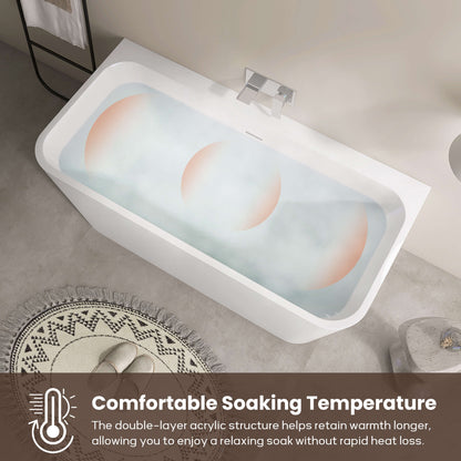 Medunjess 59” Serenity Freestanding acrylic bathtub