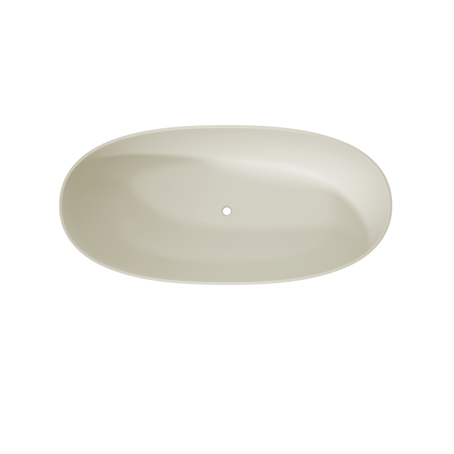 MEDUNJESS 63" Minimalist Travertine Solid Surface Boat-Shaped Freestanding Bathtub