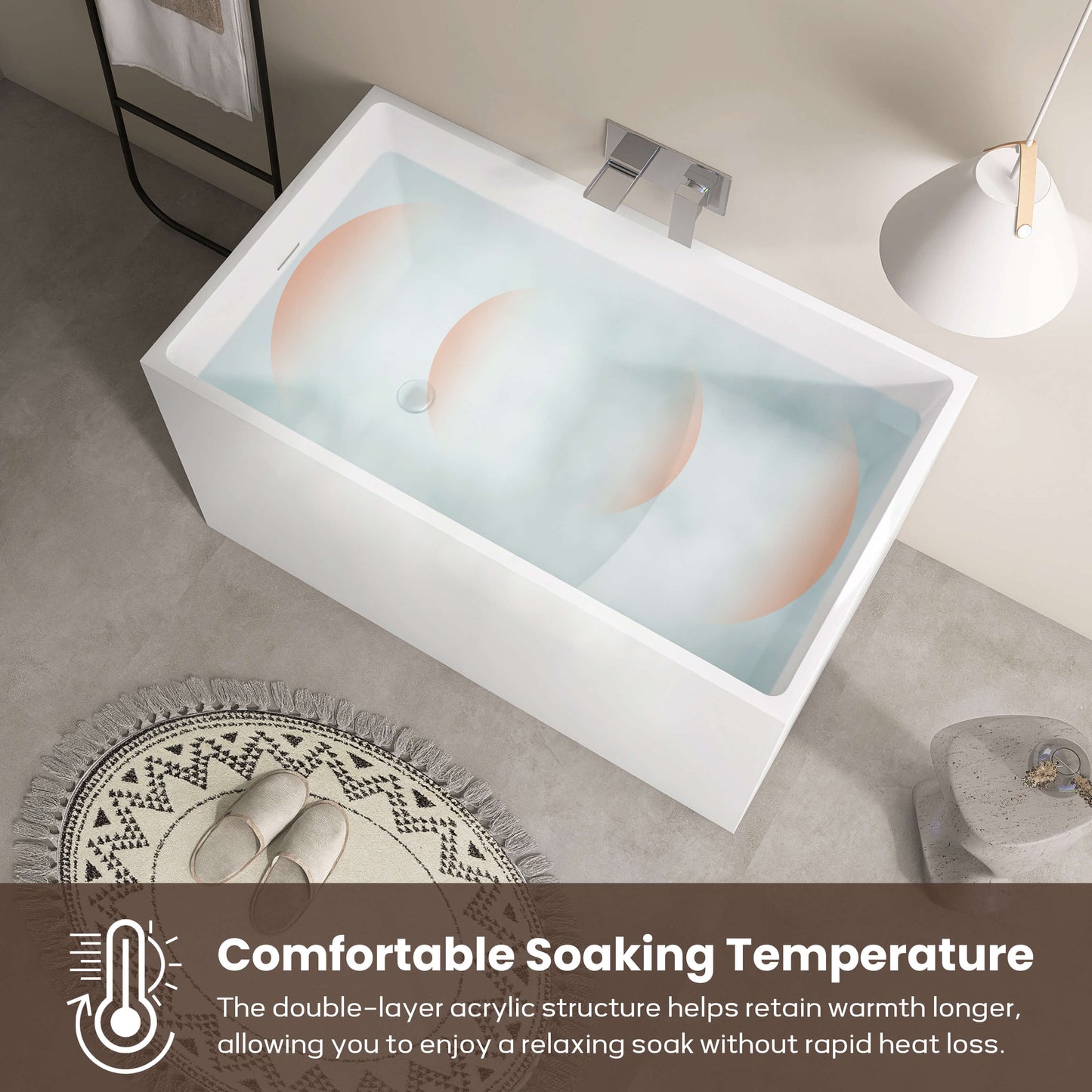 Medunjess 47” Tranquility Freestanding acrylic bathtub