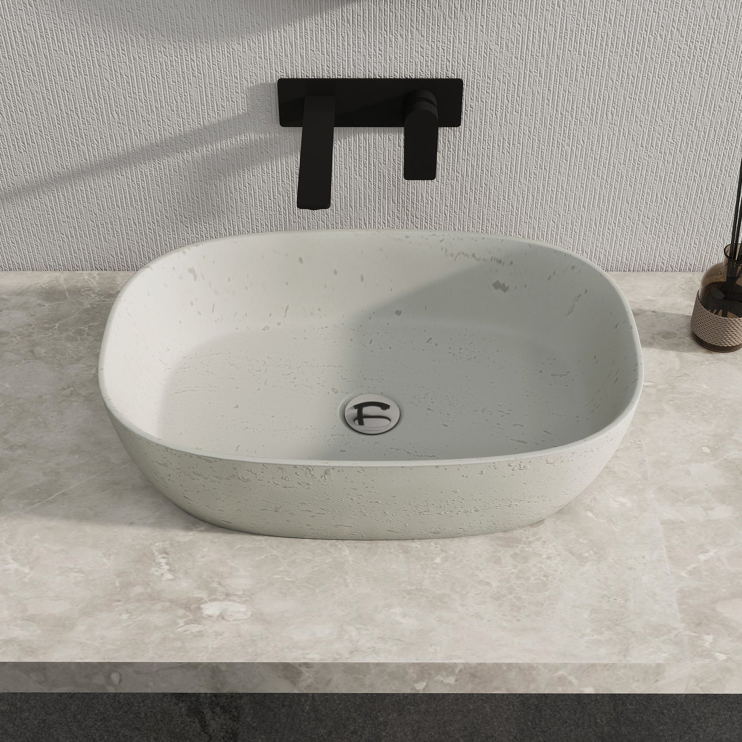 Medunjess 23'' Luna Oval Solid Surface Vessel Sink