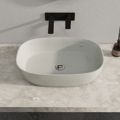 Medunjess 23'' Luna Oval Solid Surface Vessel Sink