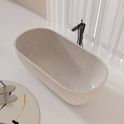 Medunjess 63'' Flecksione Freestanding Terrazzo Bathtub