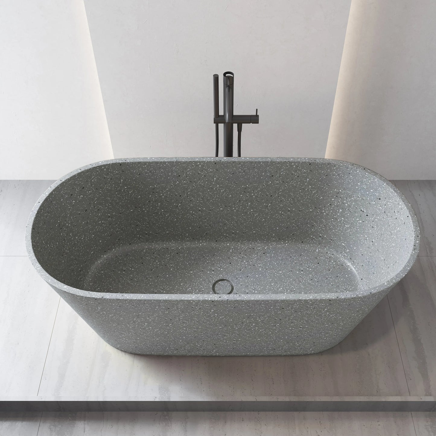 Medunjess 59" Mosaicore Freestanding Terrazzo Bathtub