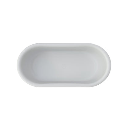 Medunjess 67" Freestanding Solid Surface Stone Composite Soaking Bathtub - Matte White