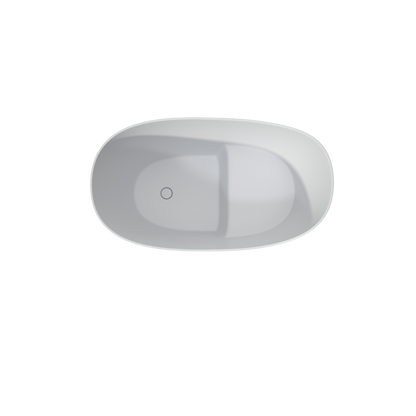 Medunjess 47" Japanese Soaking Tub Matte White Artificial Stone Soaking Tub with Built-in Seat (No Overflow)
