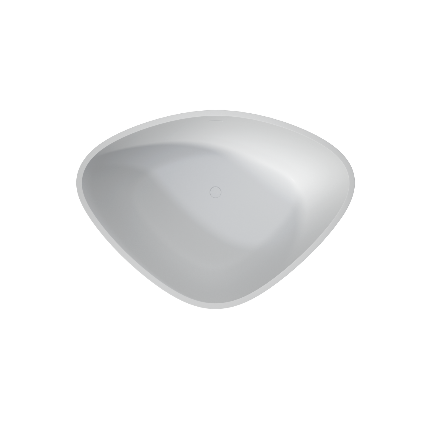 Medunjess 55" Triangular Solid Surface Artificial Stone Soaking Tub with Overflow