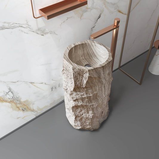 Medunjess 18.5''x34.2'' Sarcen Pedestal Basin
