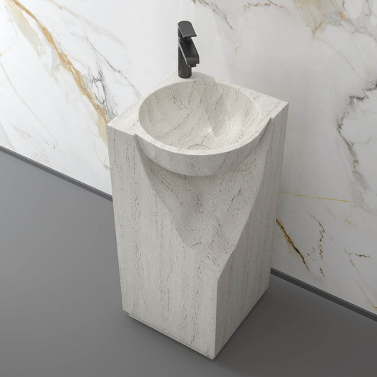 Medunjess 15.9''x34.1'' Obelisk Pedestal Basin
