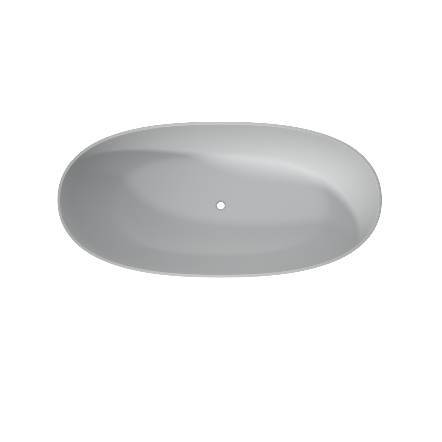 MEDUNJESS 63" Minimalist Travertine Solid Surface Boat-Shaped Freestanding Bathtub