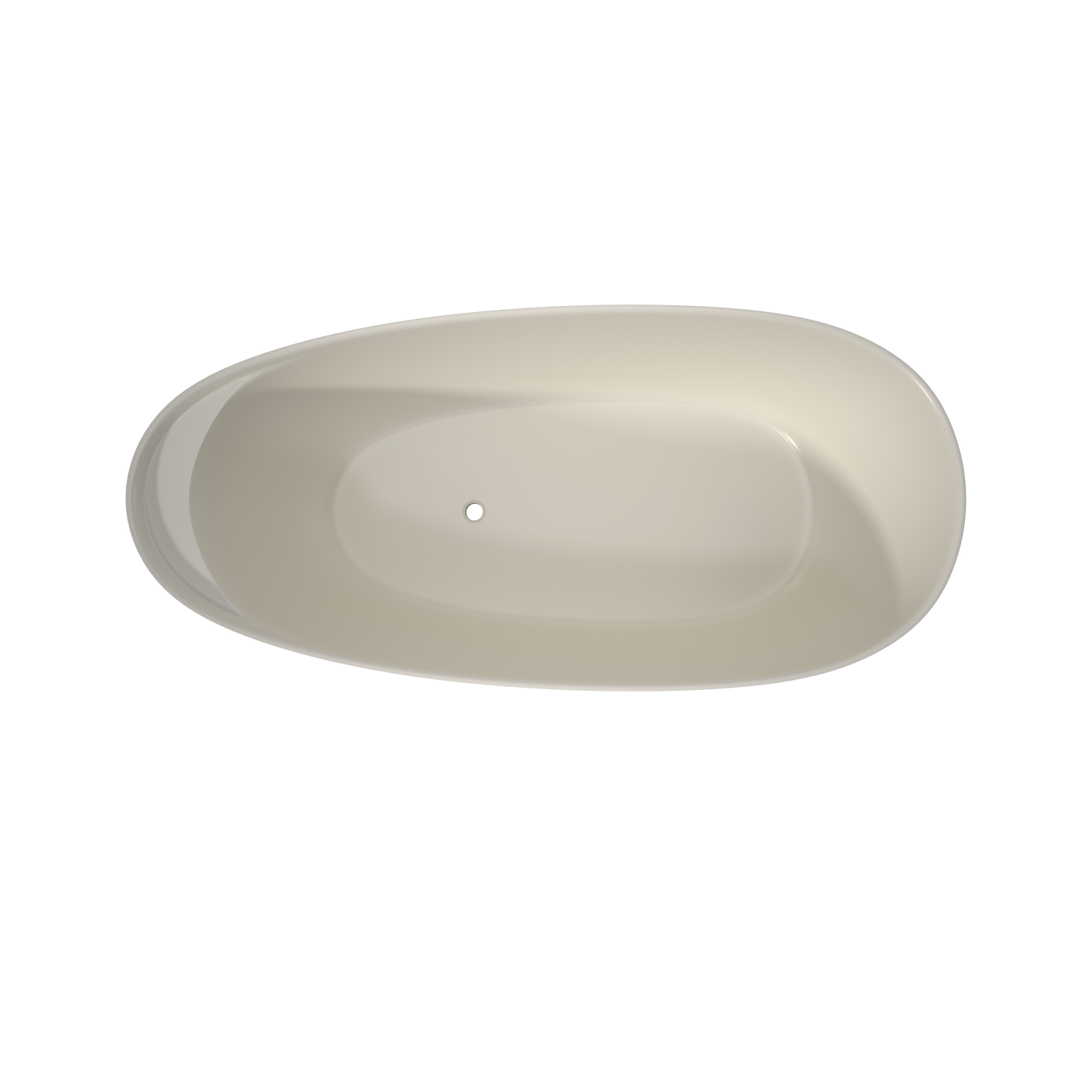 Medunjess 67" Travertine Stone Solid Surface Freestanding Bathtub Stone-Texture Soaking Tub