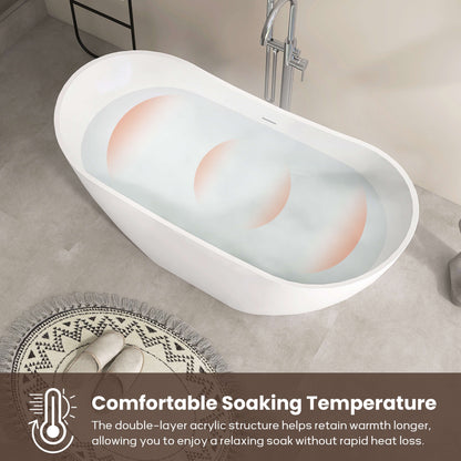 Medunjess 61” Icon Freestanding acrylic bathtub