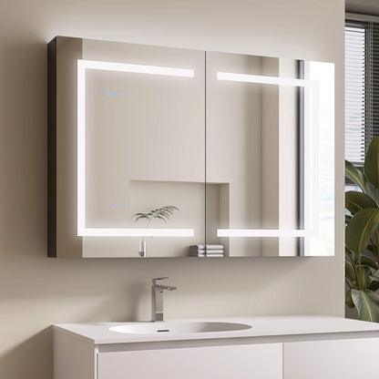 Medunjess 48''x32''  Crystora Mirror Cabinet with LED (Double Doors)