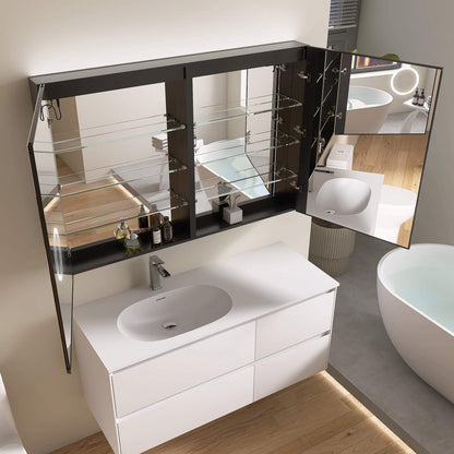 Medunjess 48''x32''  Crystora Mirror Cabinet with LED (Double Doors)