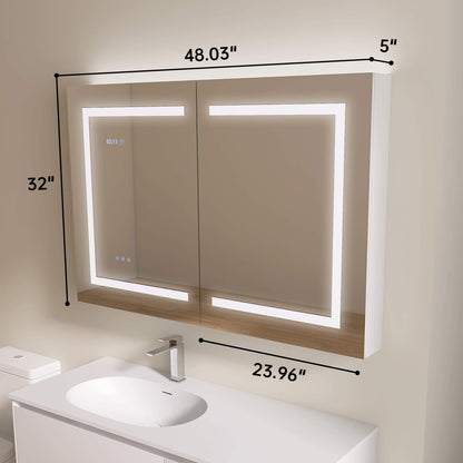 Medunjess 48''x32''  Crystalis Mirror Cabinet with LED (Double Doors)