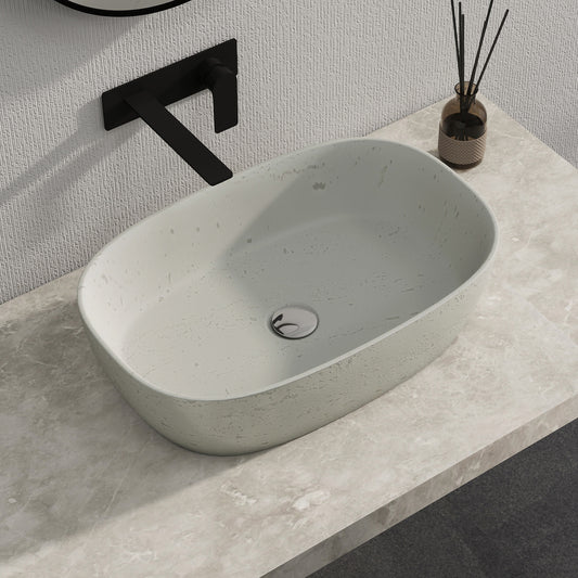 Medunjess 23'' Luna Oval Solid Surface Vessel Sink