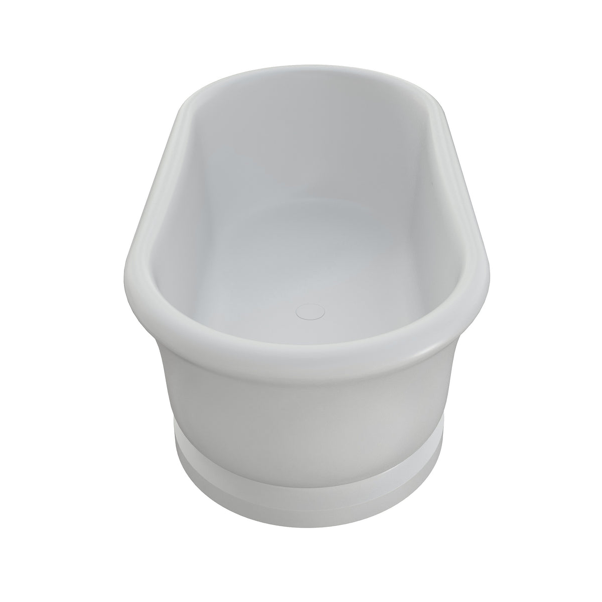 Medunjess 67" Freestanding Solid Surface Stone Composite Soaking Bathtub - Matte White