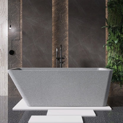 Medunjess 66" Marmoreal Freestanding Terrazzo Bathtub