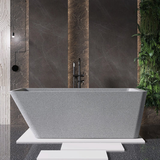 Medunjess 66" Marmoreal Freestanding Terrazzo Bathtub