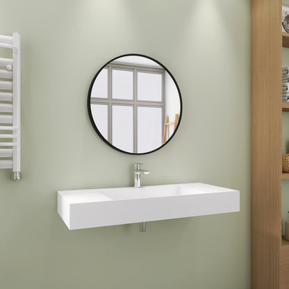 Medunjess 42" Vector Wall Mounted Bathroom Sink Solid Surface Sink