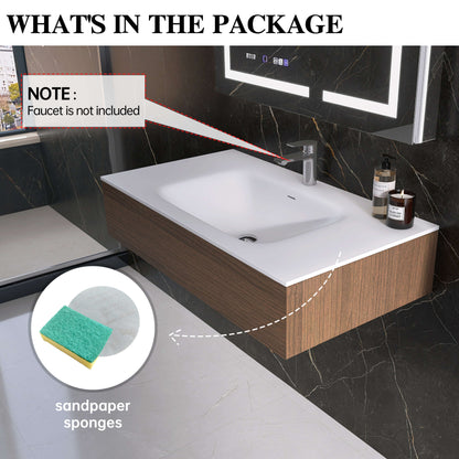 Medunjess 39'' Fjord Solid Surface Basin