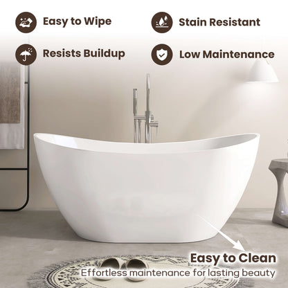 Medunjess 61” Icon Freestanding acrylic bathtub