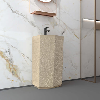 Medunjess 17.9''x34.2'' Crystalith Pedestal Basin