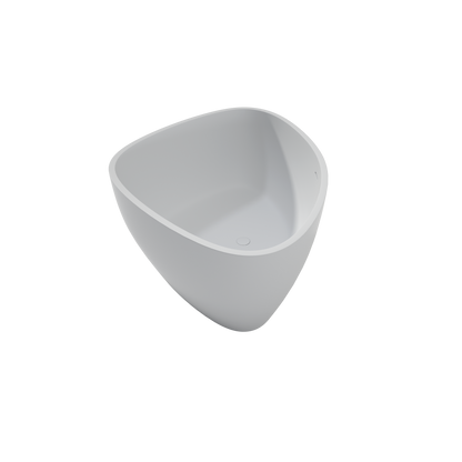 Medunjess 55" Triangular Solid Surface Artificial Stone Soaking Tub with Overflow