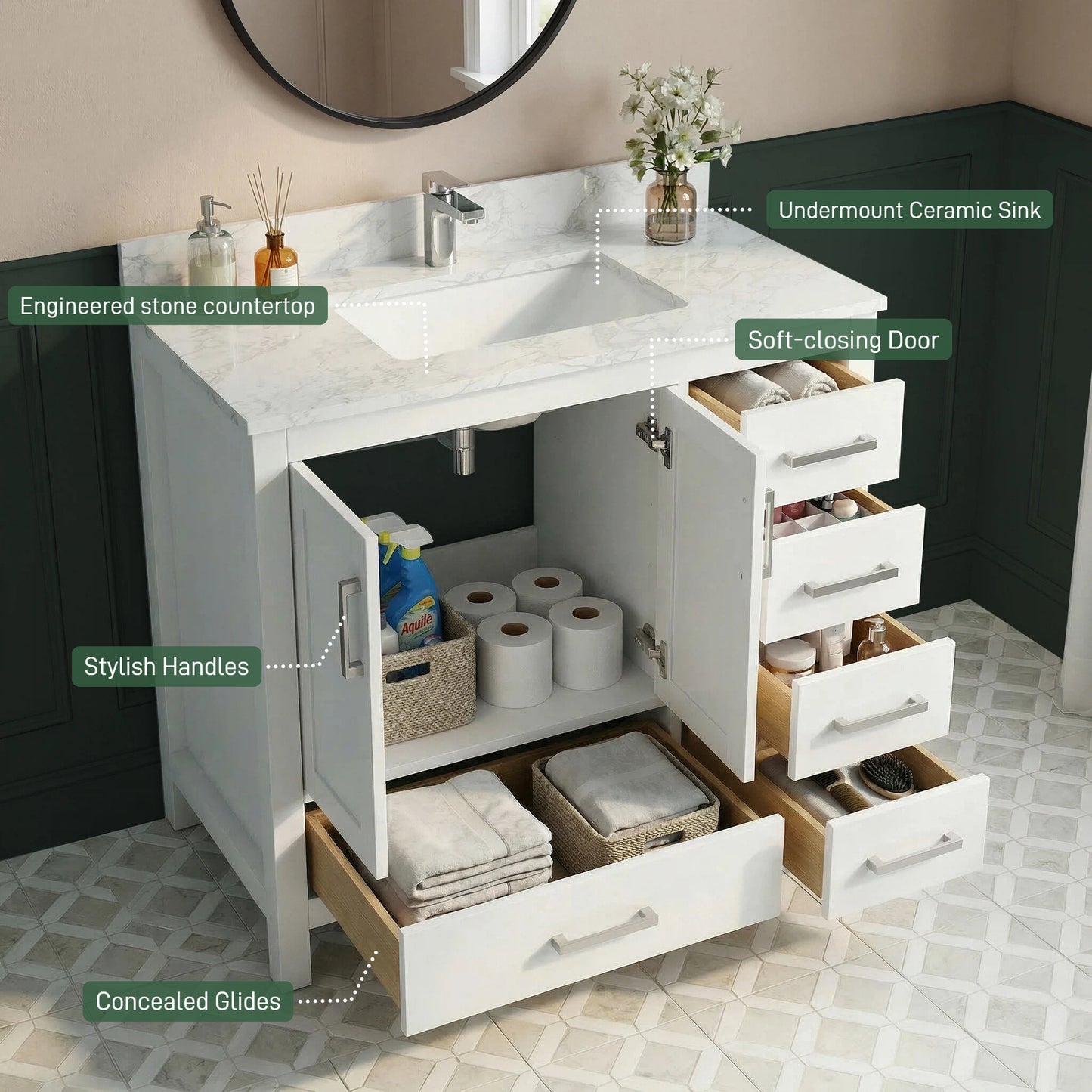 Medunjess 36'' Vestium Bathroom Vanities With Single Sink