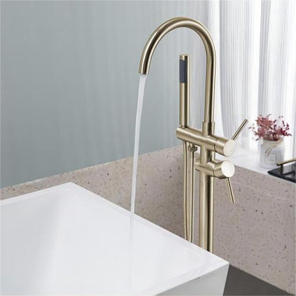 Medunjess DU23052-L Tub Faucet Floor Tub Spout with Diverter Freestanding Bathtub Faucet Fillter