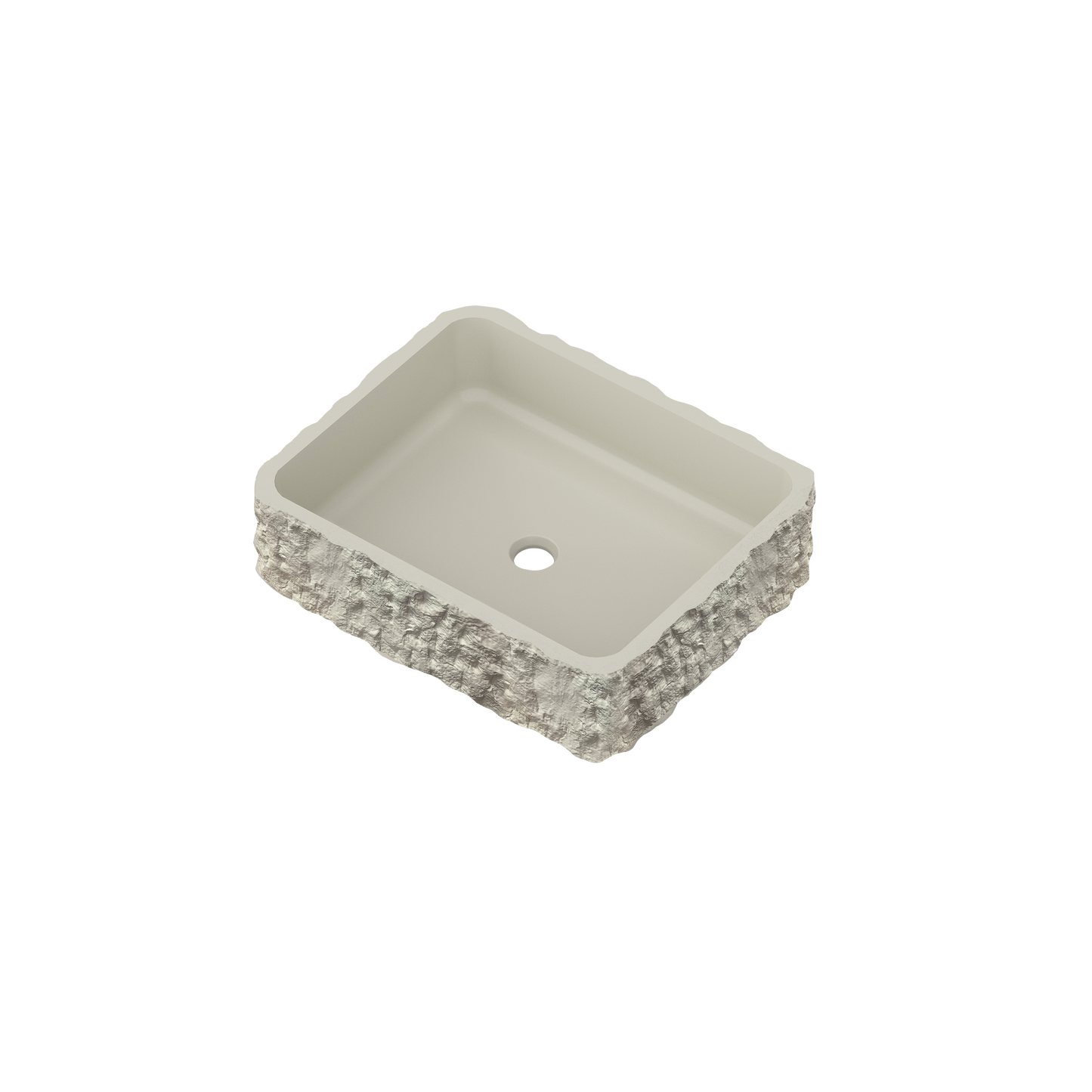 Medunjess 20" Modern Textured Rock Face Above-Counter Bathroom Vanity Basin
