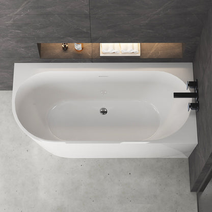Medunjess 59'' Corner Back-to-Wall Acrylic Freestanding Soaking Bathtub