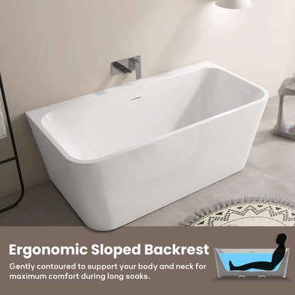 Medunjess 59” Serenity Freestanding acrylic bathtub