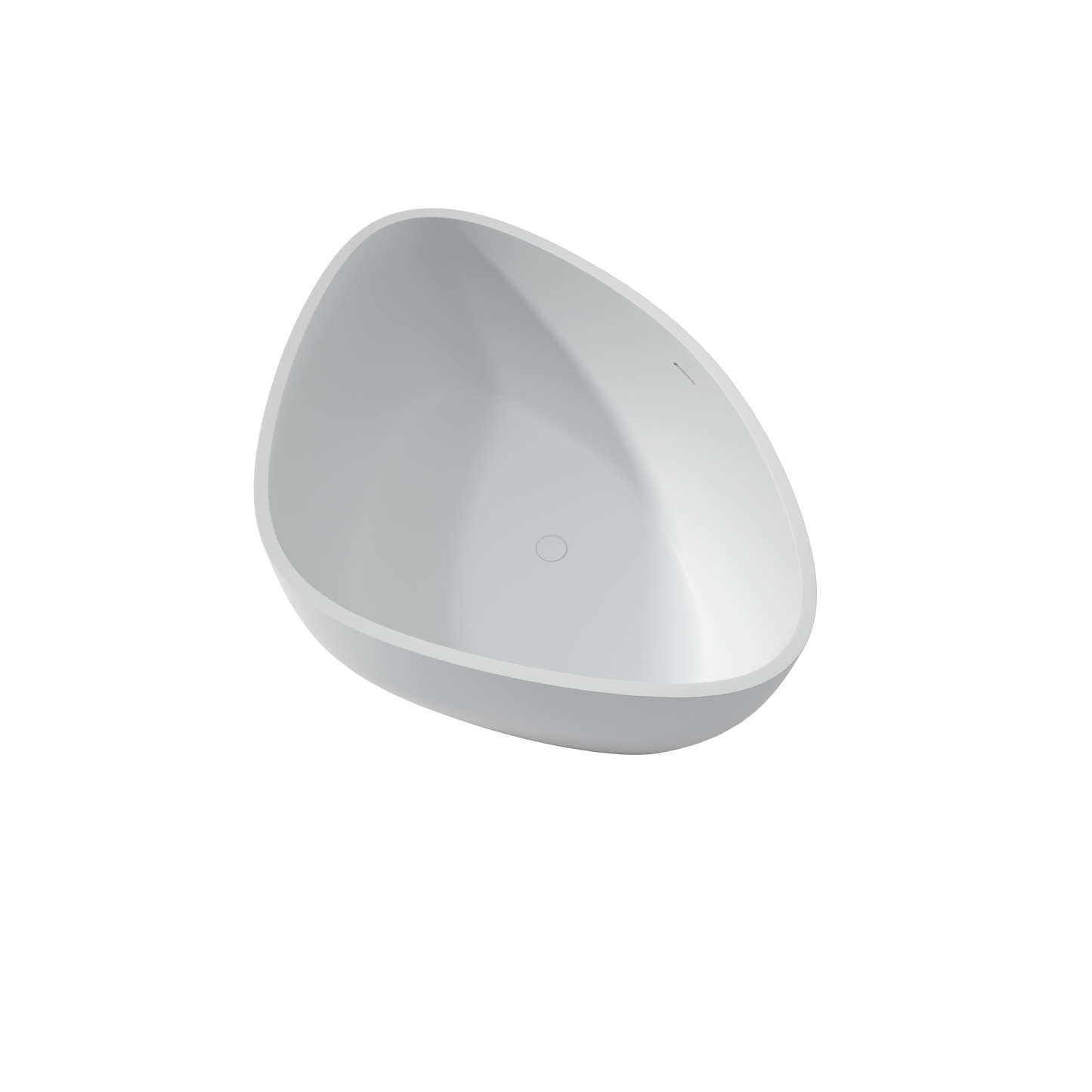 Medunjess 55" Triangular Solid Surface Artificial Stone Soaking Tub with Overflow