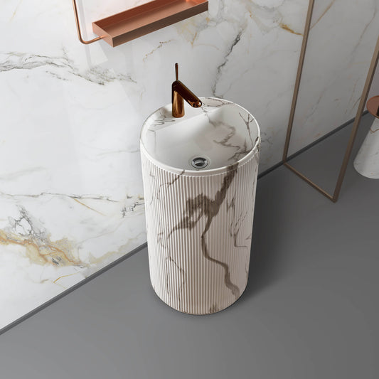 Medunjess 15.7''x33.8'' Spire Pedestal Basin