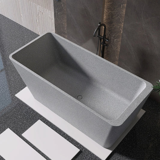 Medunjess 66" Marmoreal Freestanding Terrazzo Bathtub