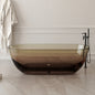 Medunjess 69'' Freestanding Bathtub Solid Surface Stone Resin Soaking Bathtub Transparent