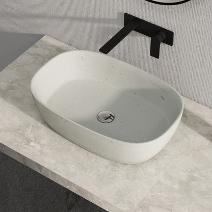 Medunjess 23'' Luna Oval Solid Surface Vessel Sink